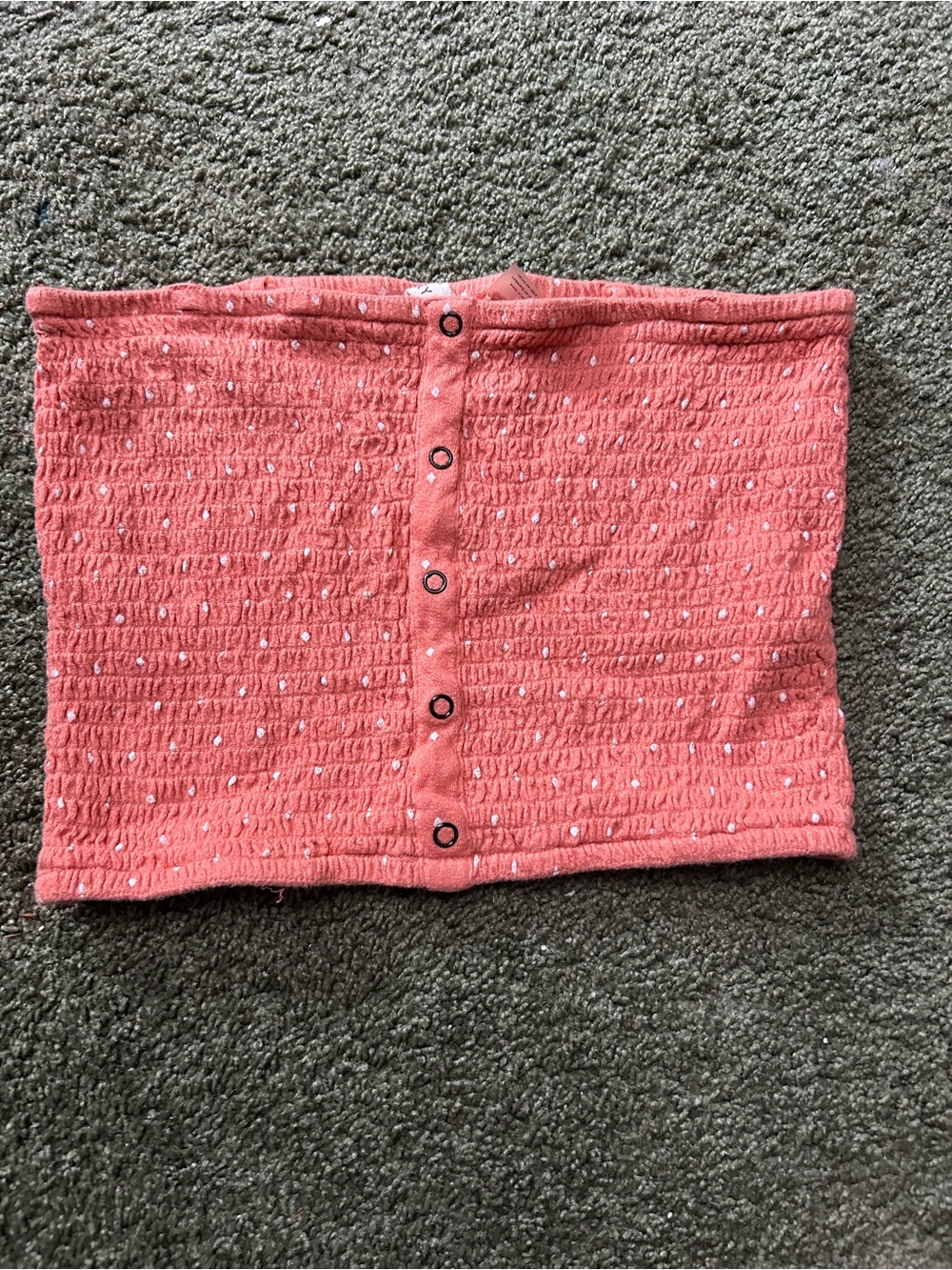 Roxy Coral Smocked Tube Top with Snap Detail